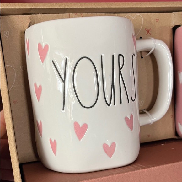 New Rae Dunn Yours & Mine Heart Mugs - Picture 7 of 15